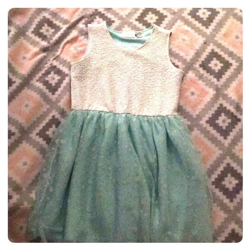 Mint and white &silver dress.